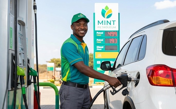 Mint Petroleum attendant serving a customer